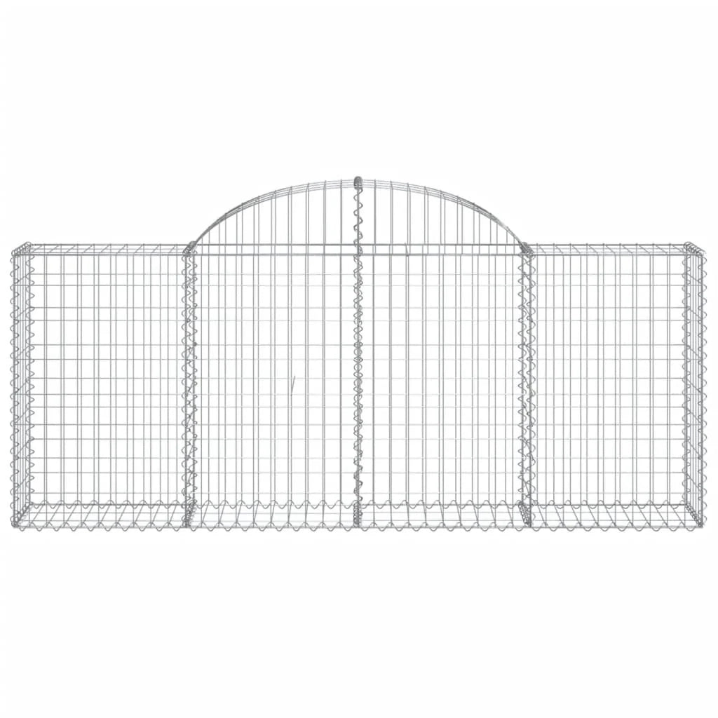 Set di 4 gabbioni ad arco per recinzioni gabbie e muri di contenimento 200 x 30 x 80/100 cm ferro zincato argento 02_0041435