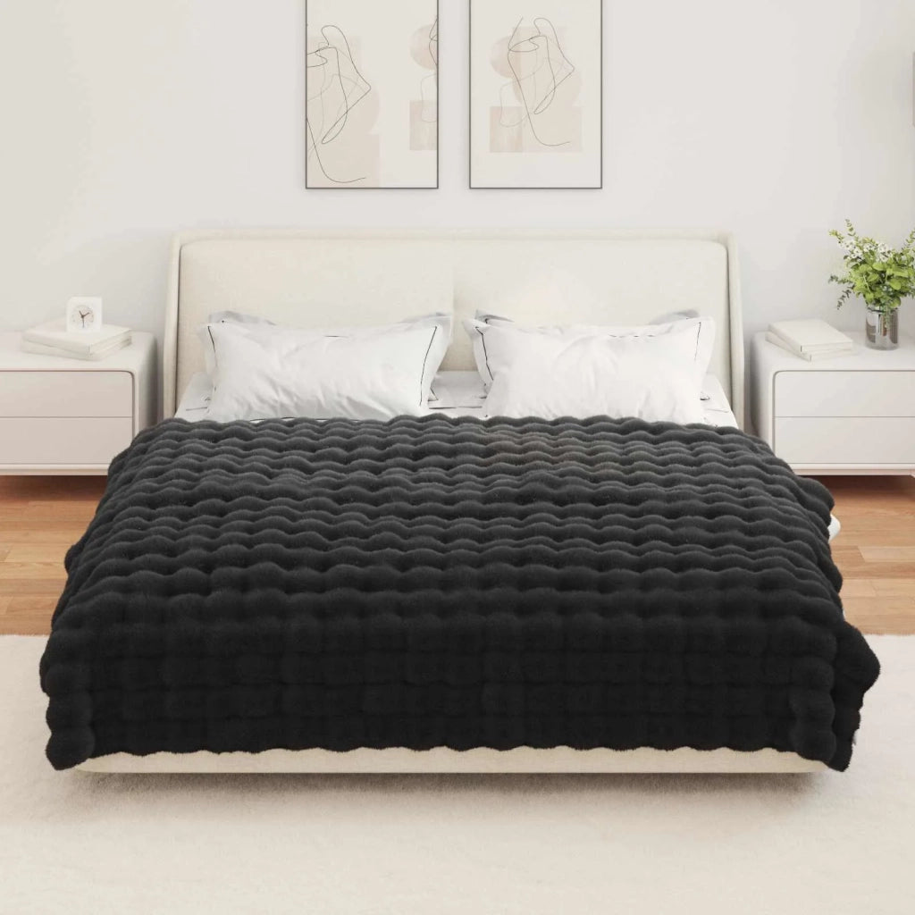 Coperta antiscivolo in sintetica di coniglio Olite 4 pcs Nero 42021838