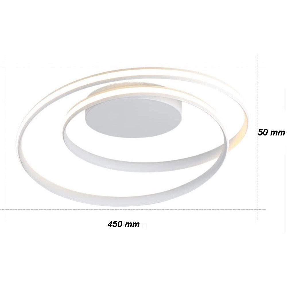 Lampadario Moderno a Led Plafoniera per soffitto illuminazione cerchi interni da 32w luce bianca fredda 6500K