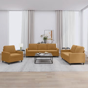 Set di Divani 3 pz con Cuscini Marrone in Vellutocod mxl 83128