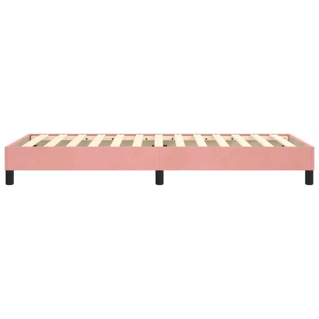 Struttura Letto a Rete a Molle Rosa 80x200 cm in Velluto 3120741