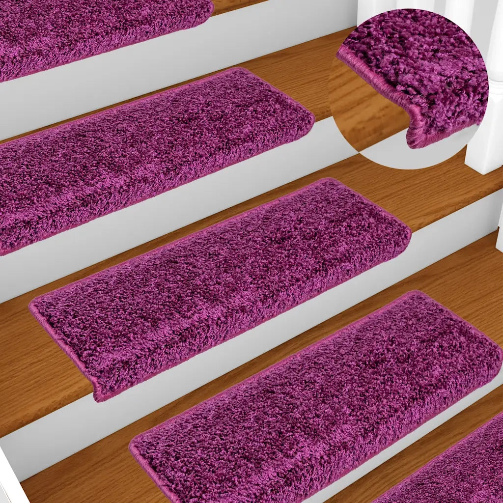 Tappetini per scale 30 pz | Gradini per Scale 65x21x4 cm Viola Bordo rettangolare