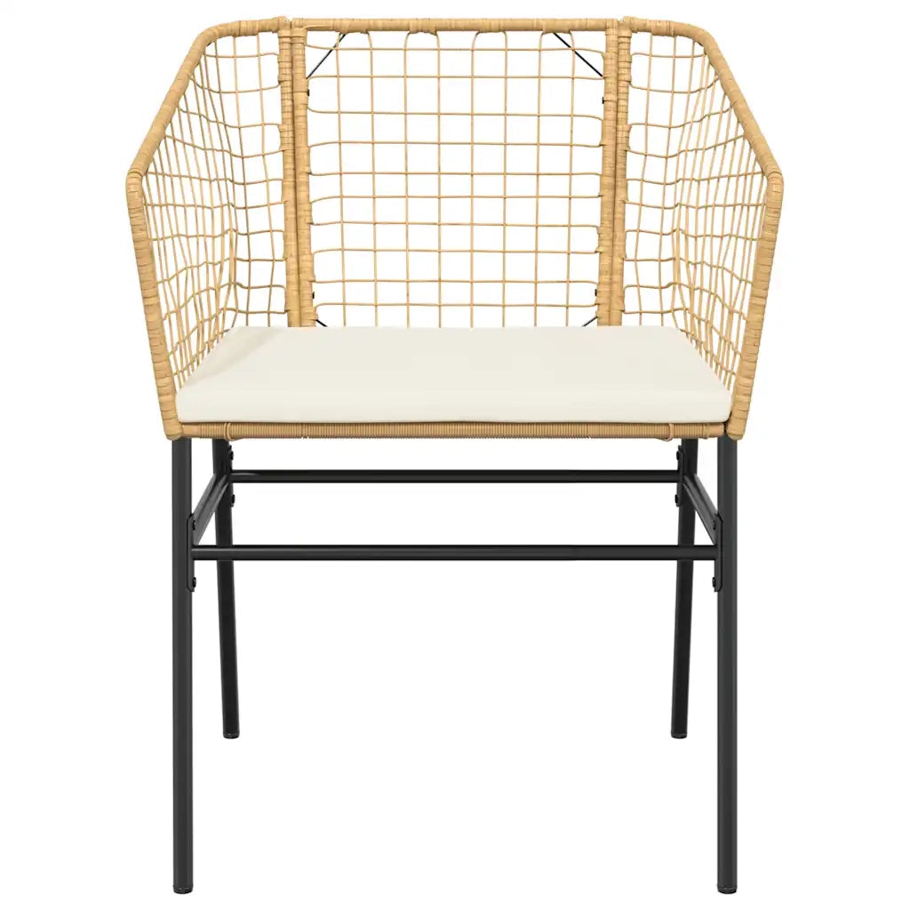vidaXL Set da Pranzo da Giardino 3pz con Cuscini Polyrattan Vetro