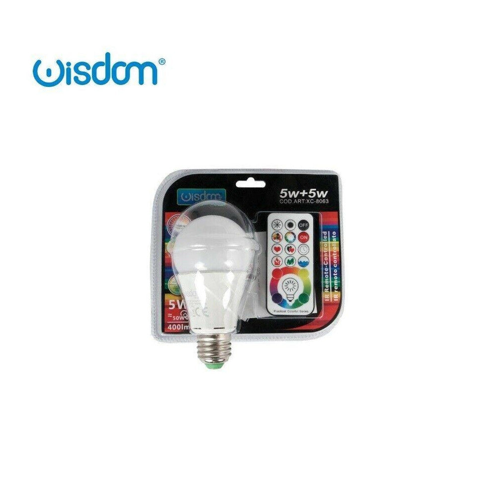 Trade Shop - Lampadina A Led Da 10 Watt Lampada E27 Rgb Rgbw Con Telecomando Dimmerabile A+ -