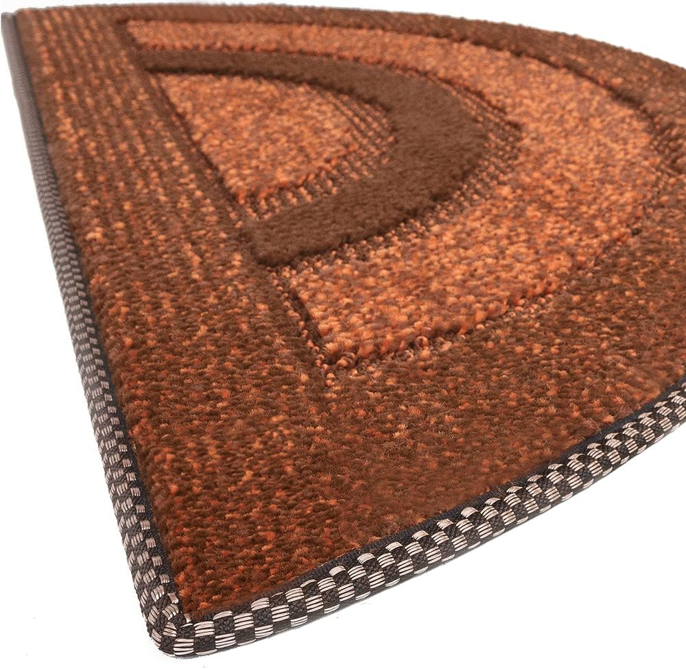 Zerbino Ingresso Semiluna Asciugapassi Assorbente Antiscivolo Vellutato Made In Italy Arancione