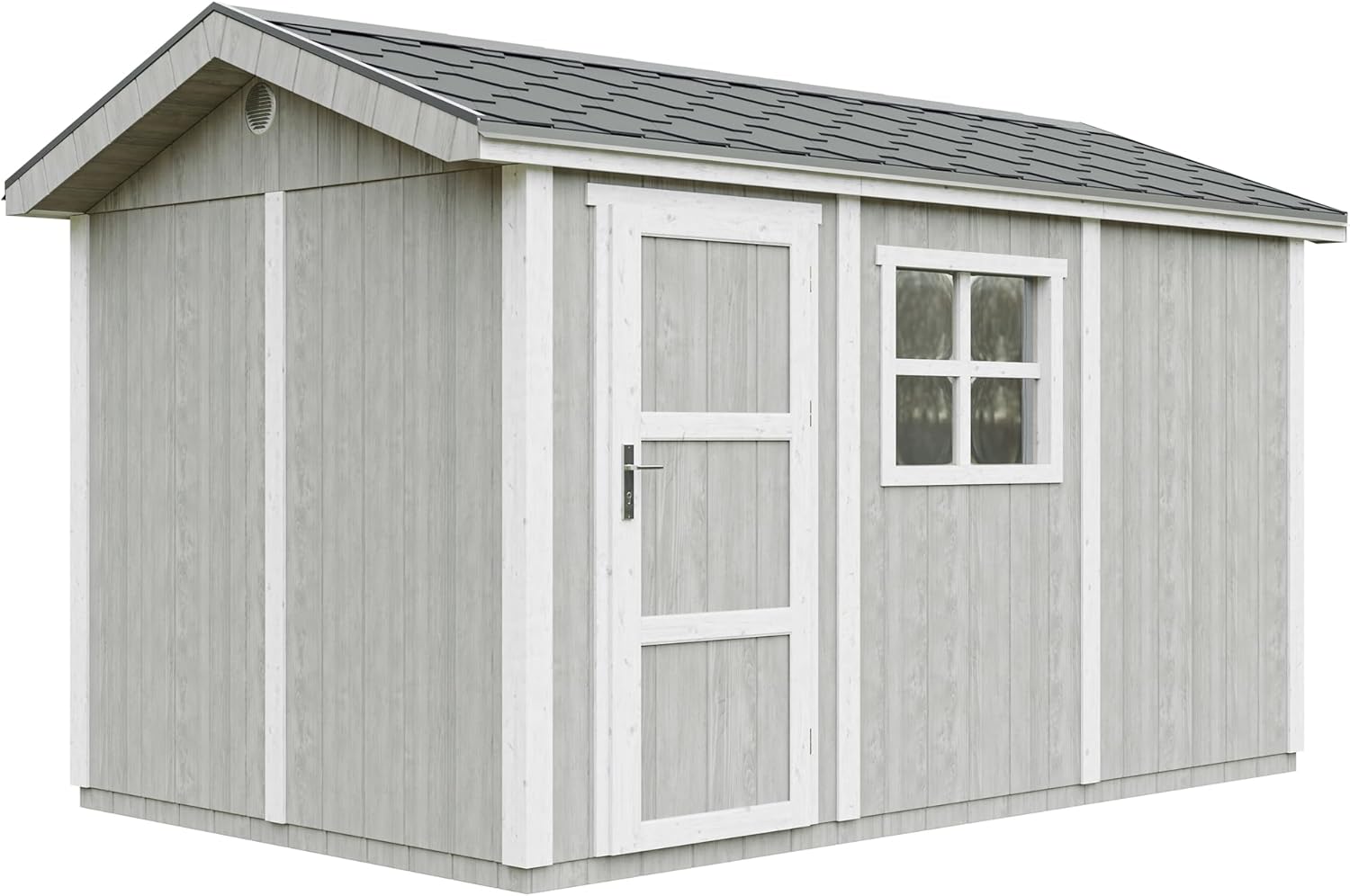 Casetta da giardino di qualit? premium 8,68 m² - H252x250x412 cm - Timbela M914-TUNDRA GREY