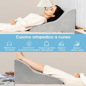 Cuscino a Cuneo per Letto e Divano, Cuscino con Design Curvo unico e Fodera Lavabile, Cuscino a Cuneo Ergonomico in Spugna, per Camera da Letto, Soggiorno