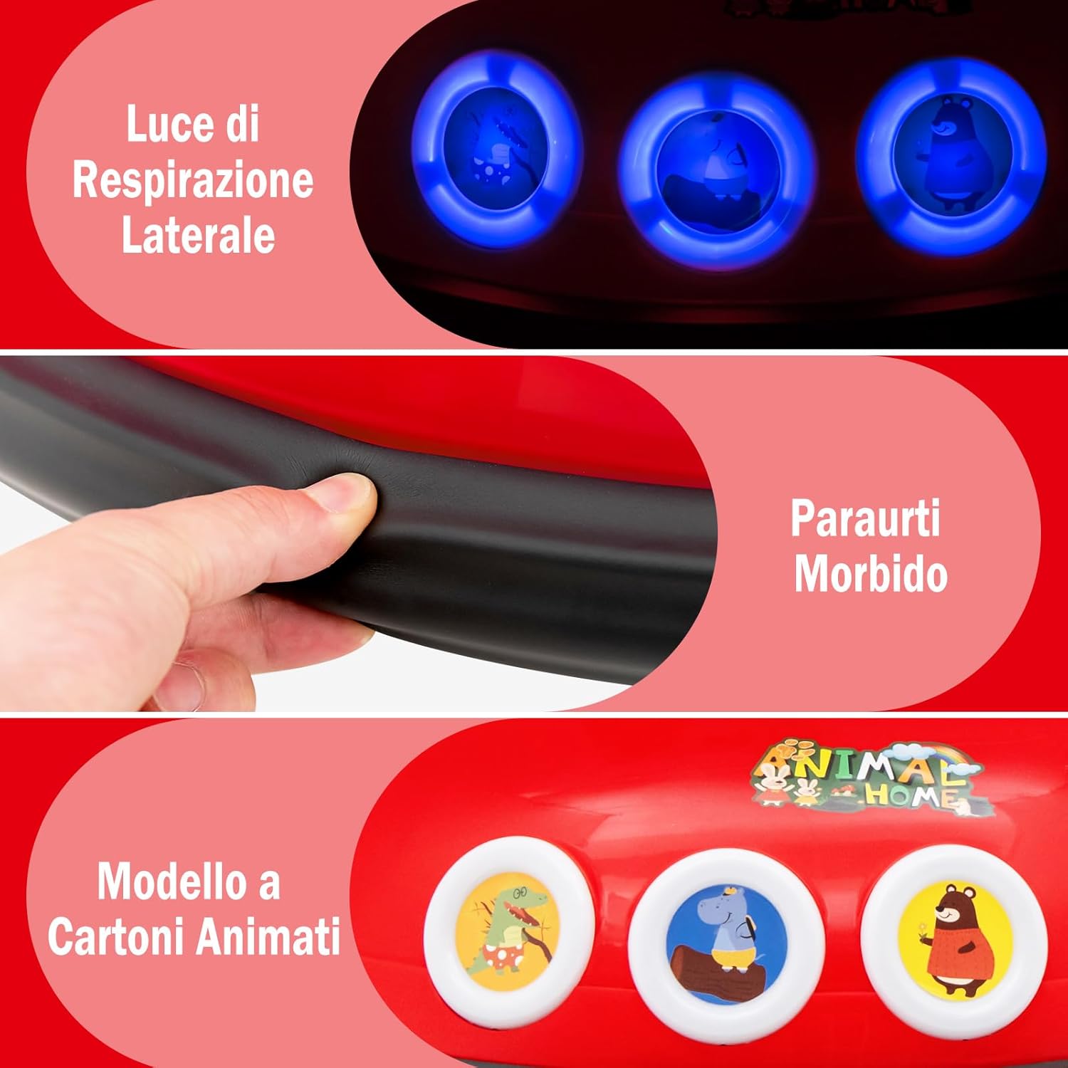12V Autoscontro Elettrico per Bambini, Macchina Elettrica per Bambini con Design Girevole a 360° Telecomando Luci Musica, Macchina Cavalcabile per Bambini 37-96 Mesi (Rosso)
