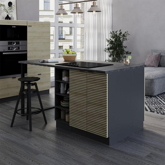 Isola cucina Fame-Line, Pannello in quercia, 90 cm senza piano di lavoro