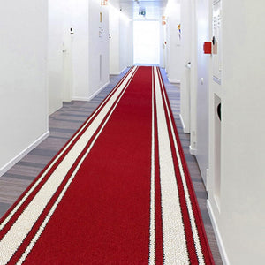 Tappeto Scala Passatoia Ingresso Corsia Scale Antiscivolo Stile Classico Bordeaux 67x1000 cm