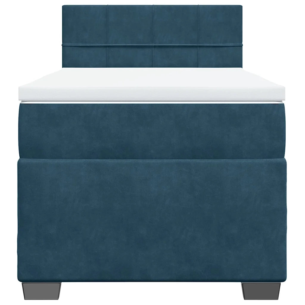 vidaXL Giroletto a Molle con Materasso Blu 100x200 cm in Velluto