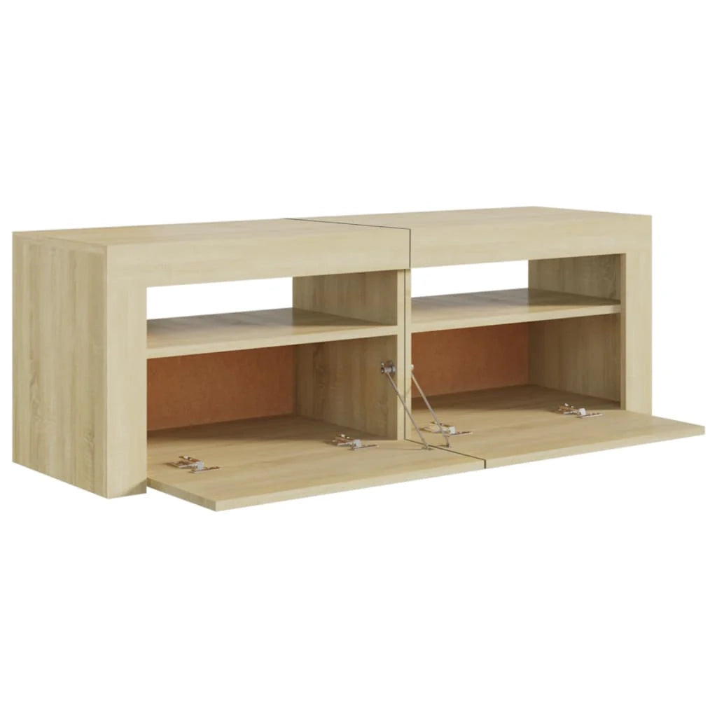 Mobile TV multimediale mensola TV credenza mobile TV sala da pranzo soggiorno camera da letto con luci LED rovere Sonoma 120 x 35 x 40 cm marrone 02_0026758