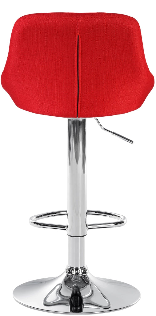 Sgabello bar LAZIO in tessuto rosso,cromo