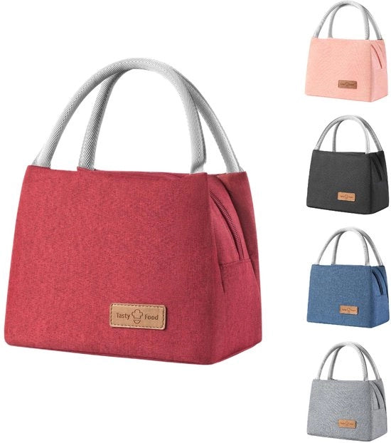 Zak di portata piccola 8,2L, Tas opvougbare piccolo, Tas per pranzo per strada, Spiaggia, Lavoro, Scuola, Viaggi, Campeggio, Pic nic (Rosso)
