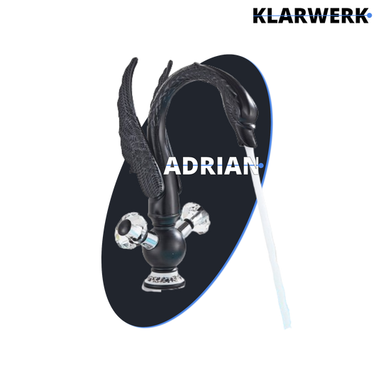 ADRIAN | Rubinetto da bagno grande design in acciaio inossidabile cigno|per lavabo lussuoso nero alberghiera |miscelatore alto per lavabo independente