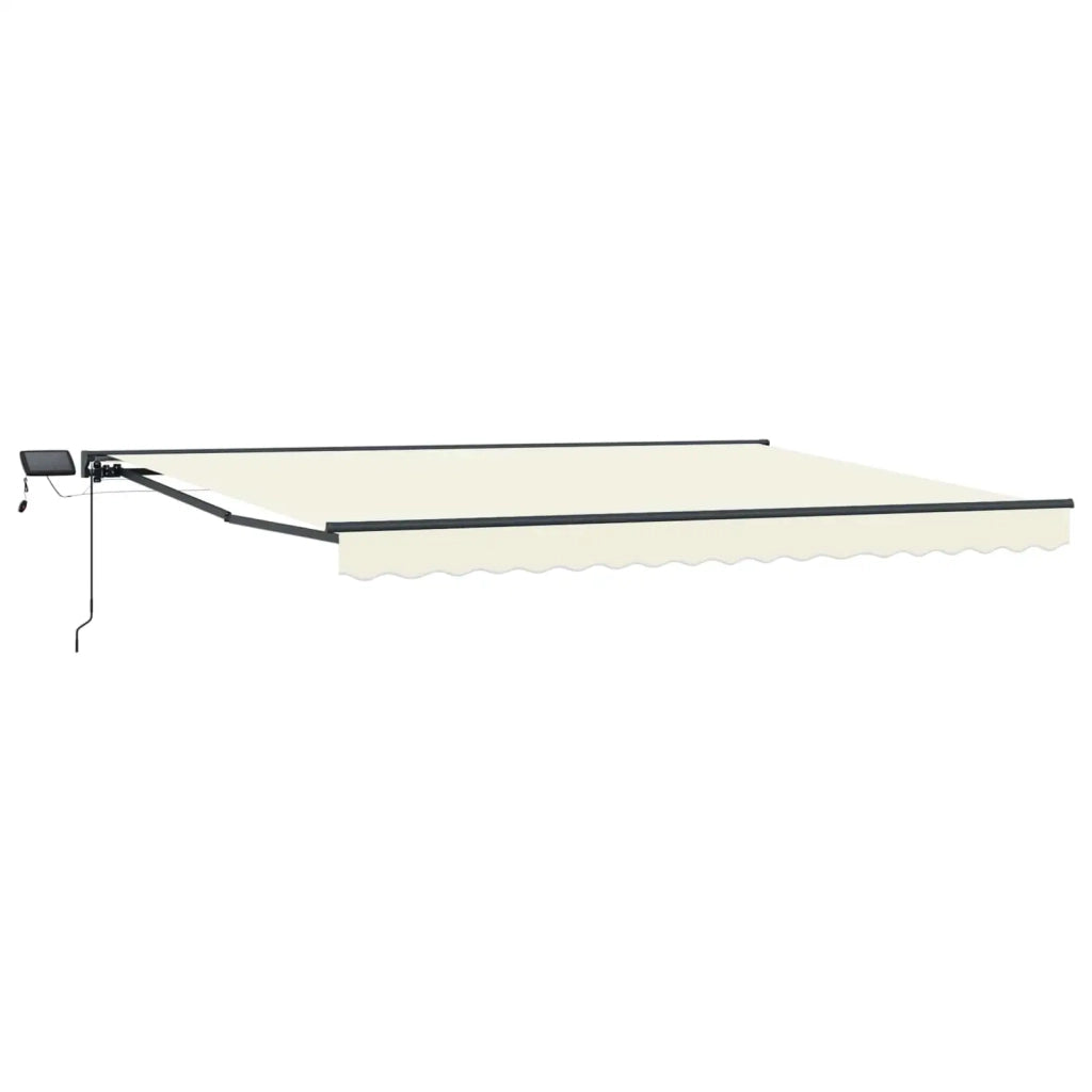 Cornice per Tenda Manuale con LED Crema e Antracite 4 × 3 m