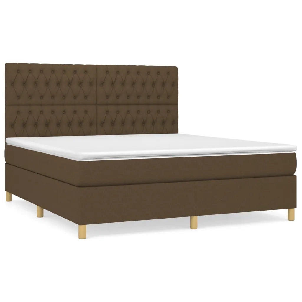 Giroletto a Molle con Materasso Marrone Scuro 180x200cm Tessutocod mxl 123703