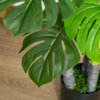 Monstera Pianta Artificiale per Interno ed Esterno, Pianta Finta Realistica con 20 Foglie, 120cm