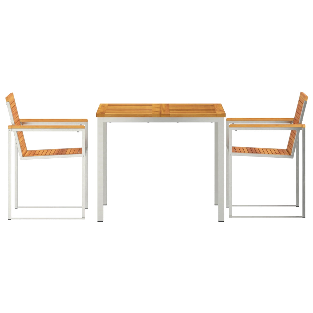 Set Pranzo Giardino  3 Pezzi Legno Massello Acacia