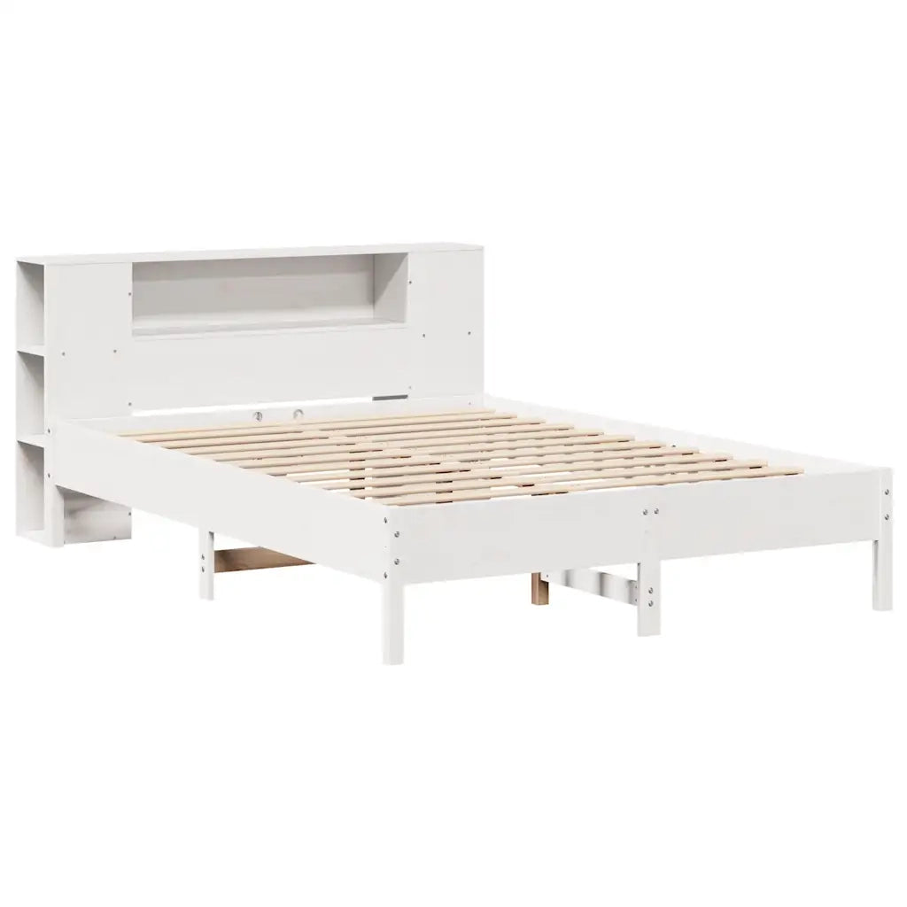 Letto Libreria senza Materasso Bianco 120x190 cm Legno di Pino 3322844