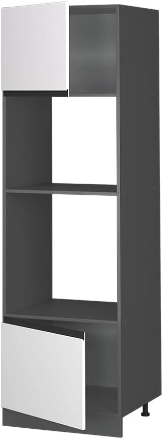 Mobile cucina microonde R-Line, Bianco, 60 cm Forma a J, per la libera combinazione all'interno di sistemi cucina modulari