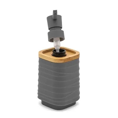 Set accessori bagno dispenser e portaspazzolini d'appoggio in abs grigio Wave