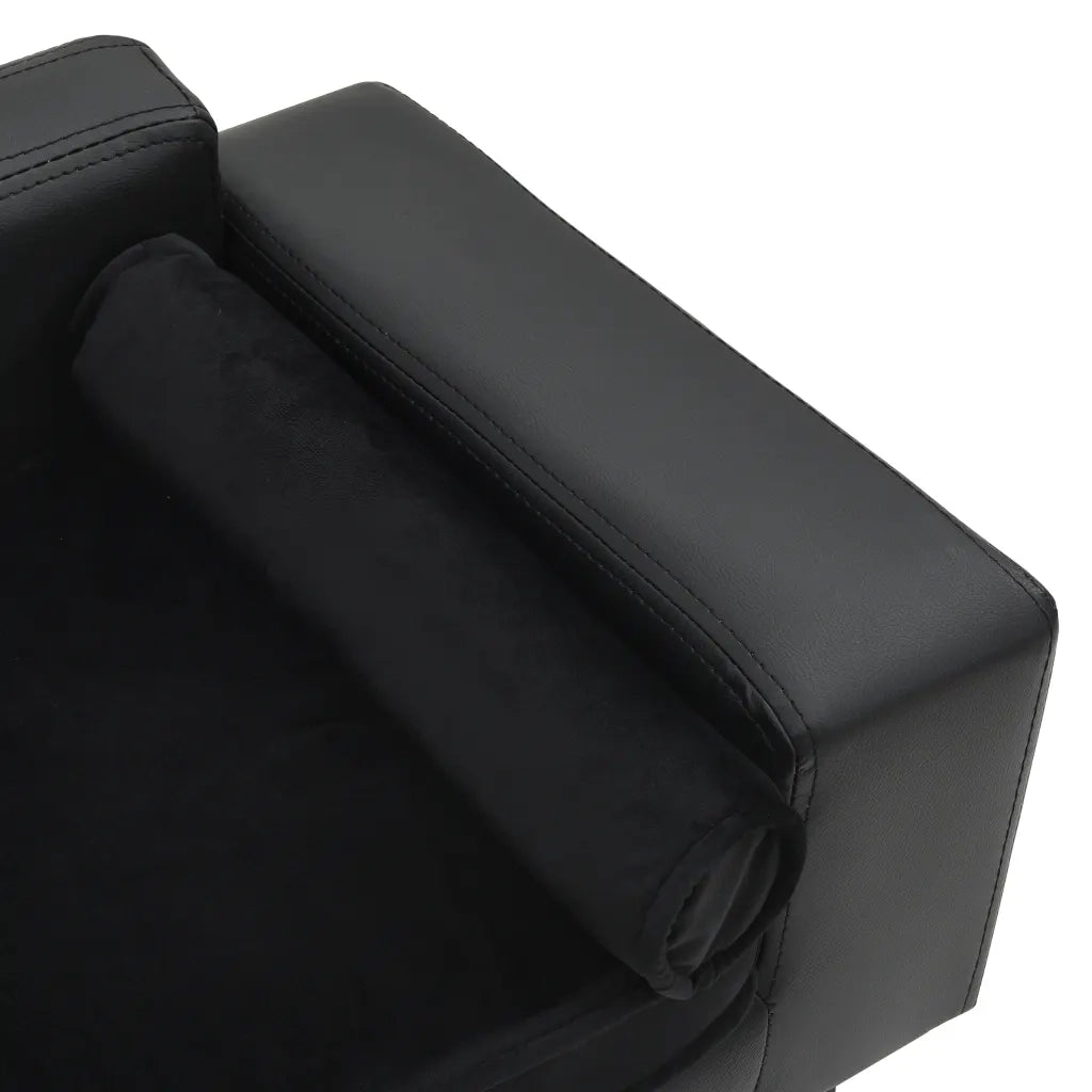 Divano per Cani-Sofa per animali domestici-Divanetto Nero 81x43x31 cm in Peluche e Similpelle
