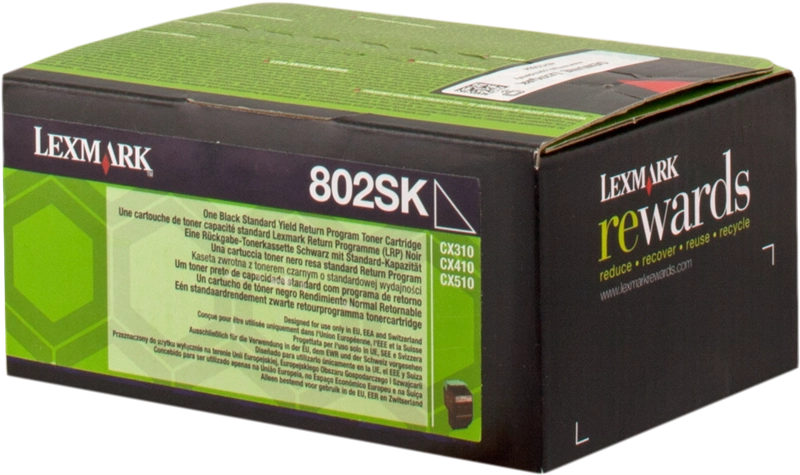 ORIGINAL Lexmark toner nero 802SK 80C2SK0 ~2500 Seiten cartuccia di stampa riutilizzabile