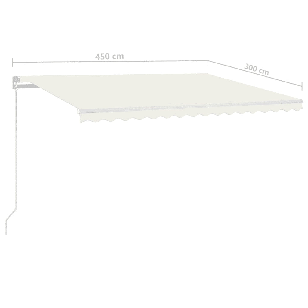 Tenda da Sole Retrattile Manuale 450x300 cm Crema 3068917