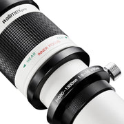 Teleobiettivo 650-1300mm 1:8-16 CSC compatibile con Nikon F – Zoom tele, focus manuale, per full-frame e APS-C – con coperchio e borsa di trasporto