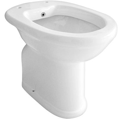 Vaso/Bidet in ceramica completo di erogatore scarico a muro - Bianco