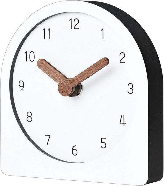 Orologio in Legno - Decorativo e Moderno - 1 pezzo - Bianco - Legno - Mini