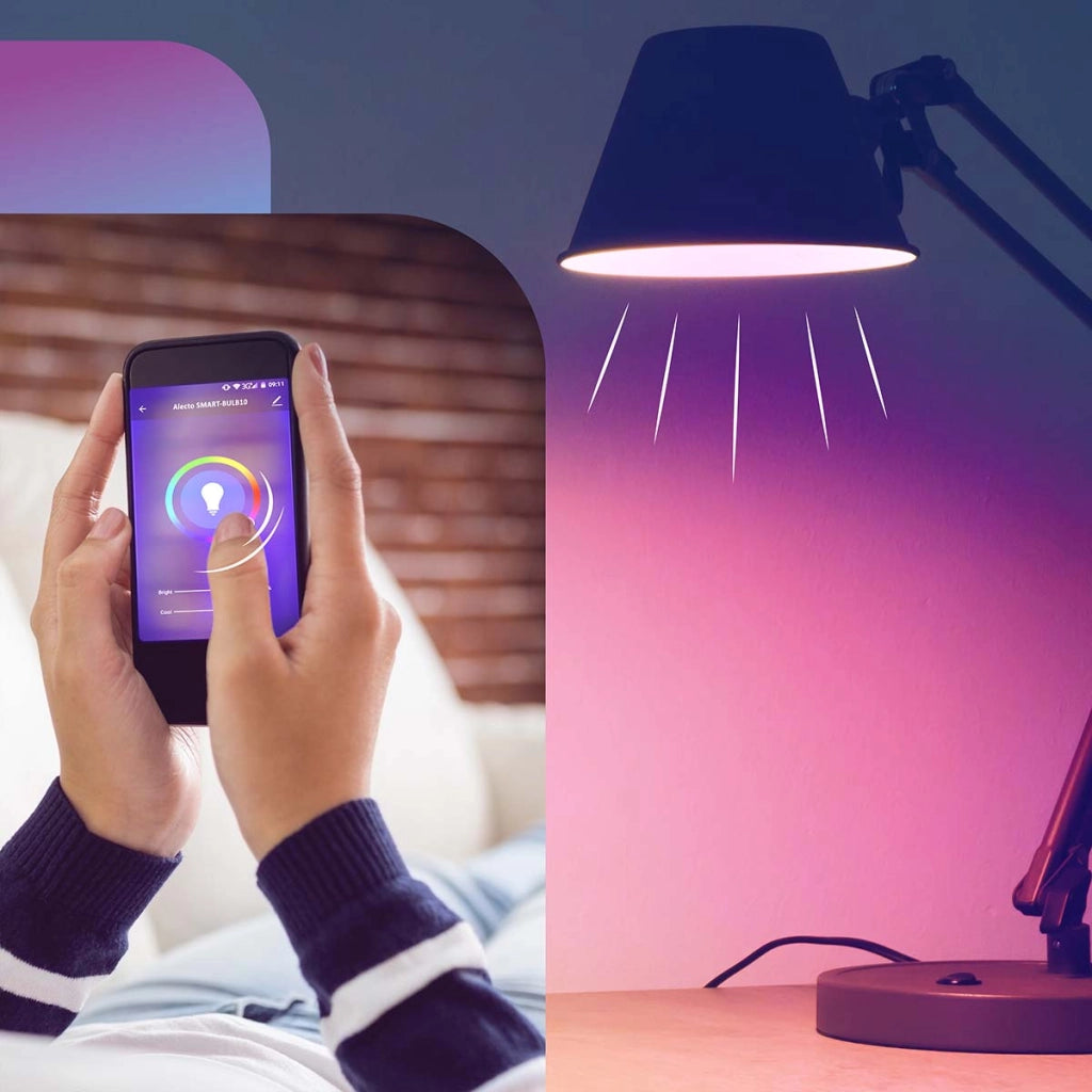 SMART-BULB10 Lampadina LED a colori connessa con Wi-Fi Bianco Alecto