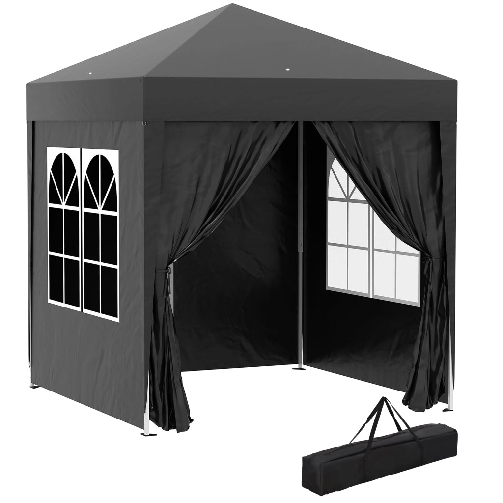 Gazebo pieghevole ¨C zephmum ¨C Grigio/Nero 2x2 m