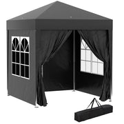 Gazebo pieghevole ¨C zephmum ¨C Grigio/Nero 2x2 m