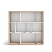 Libreria Herdasa effetto noce chiaro e bianco 117x119x32