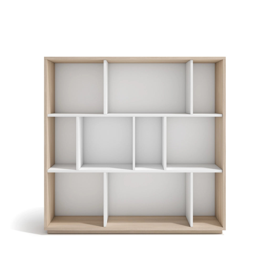 Libreria Herdasa effetto noce chiaro e bianco 117x119x32