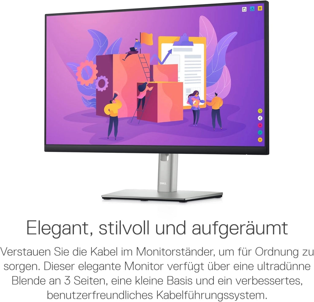 P2422H 24" Full HD (1920x1080) Monitor, 60Hz, IPS, 5ms, 99% sRGB, DisplayPort, HDMI, VGA, 5x USB, 3 Anni di Garanzia, Nero