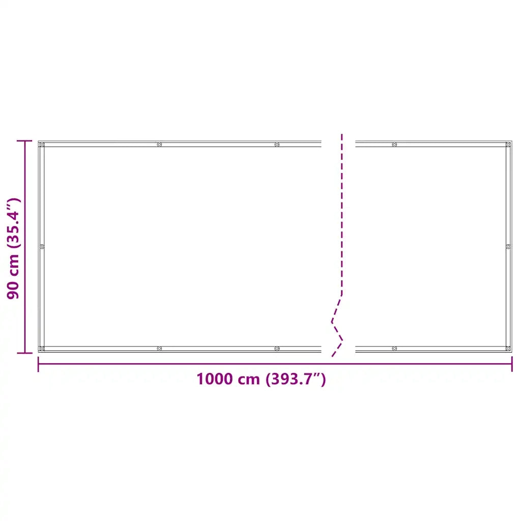 Paravento da Balcone Antracite 90x1000cm 100% Poliestere Oxford 4000055