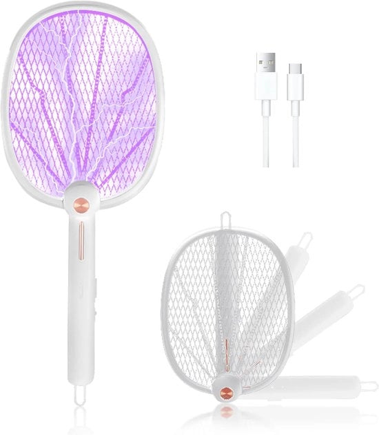 Eliminatore insetti - Pesticida elettrico 3-in-1 3000 V USB - Eliminazione insetti con rotazione 180 gradi per cattura muggi, zanzare, api, falene