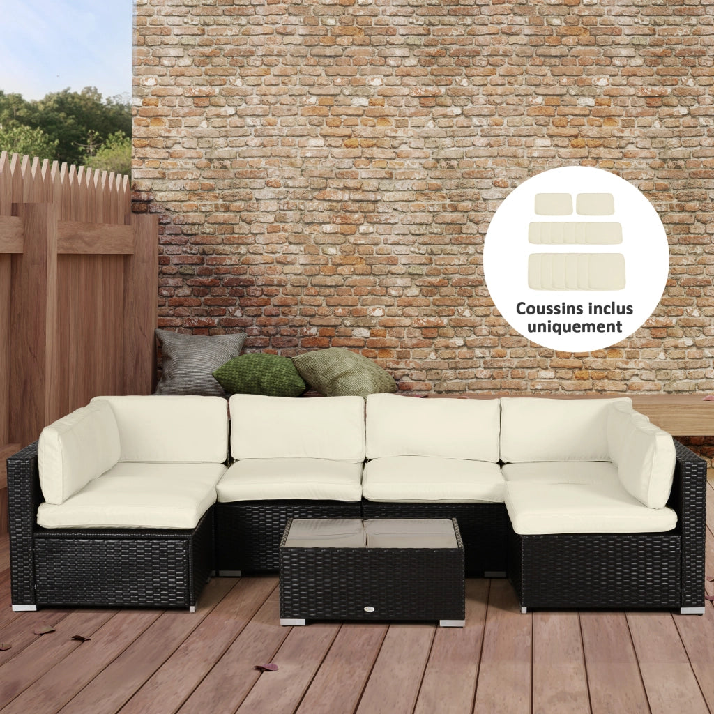 Set 14 Housses Cuscini Divano da Giardino ¨C Zephmum ¨C 6 Assise 8 Dorso Poliestere Cr¨¨me