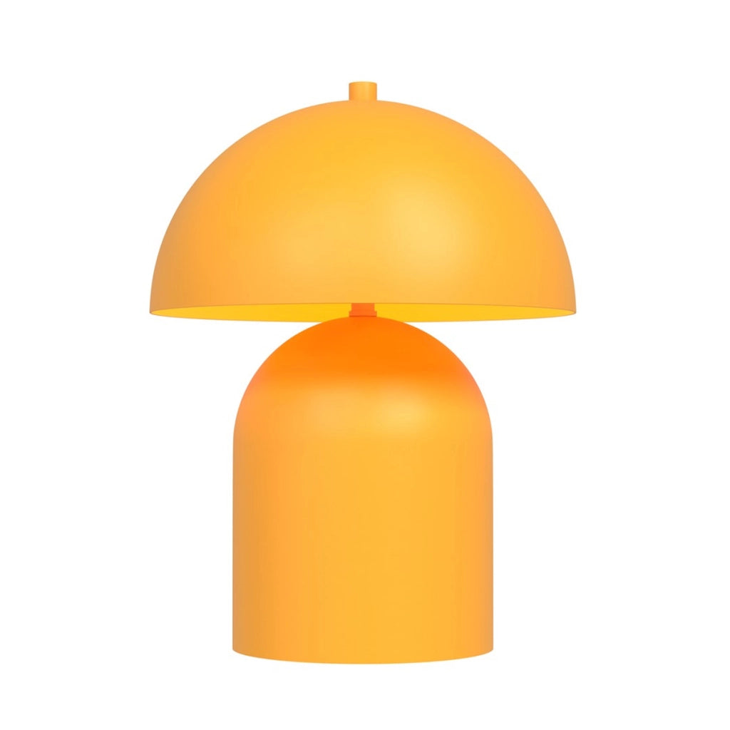 Lampada da tavolo Mush in acciaio arancione opaco