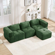 Divano modulare 271x162x67 cm senza struttura in poliestere verde
