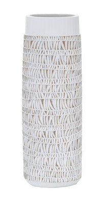 Vaso Nairobi Oval 19x50x12 cm in Poliresina Bianco