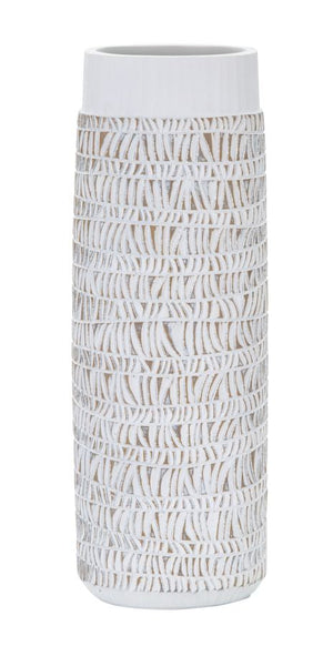 Vaso Nairobi Oval 19x50x12 cm in Poliresina Bianco