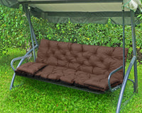 AIO FACTORY 100x60x50 cm Cuscino da giardino impermeabile Panca altalena marrone Set