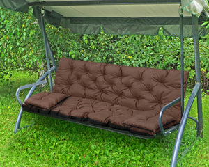 AIO FACTORY 100x60x50 cm Cuscino da giardino impermeabile Panca altalena marrone Set