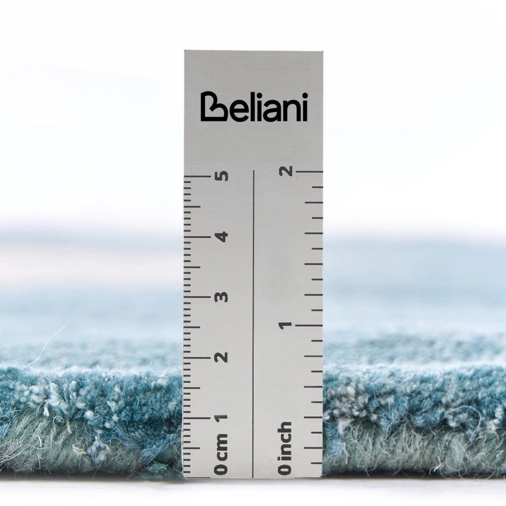 Tappeto beige e blu in viscosa e lana forma irregolare 160 x 230 cm stile moderno glamour