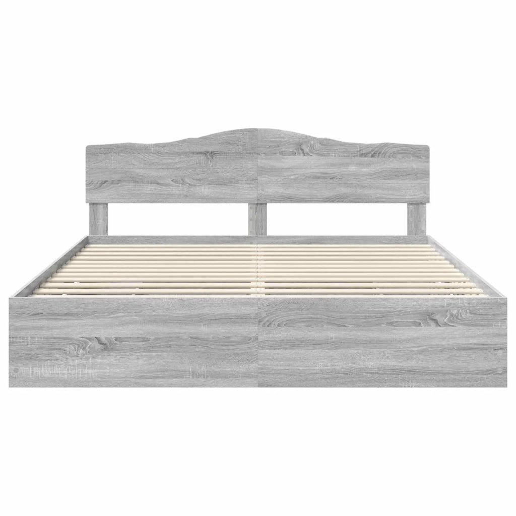 Struttura del letto con cassetto Grigio Sonoma 200 x 200 cm 3412975