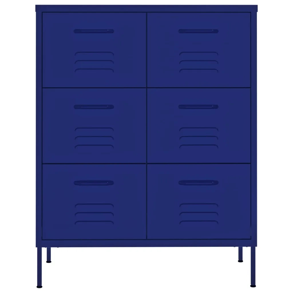 Cassettiera Blu Marino 80x35x101,5 cm in Acciaio 336145